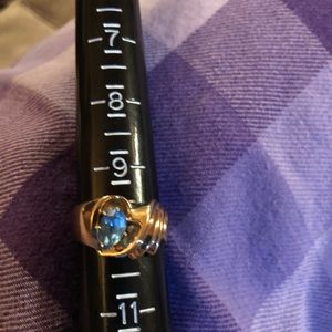 Antique 14 Kt gold Blue Topaz Ring